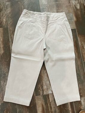 Kim Rogers Light Cream Capri Pull-On Pants